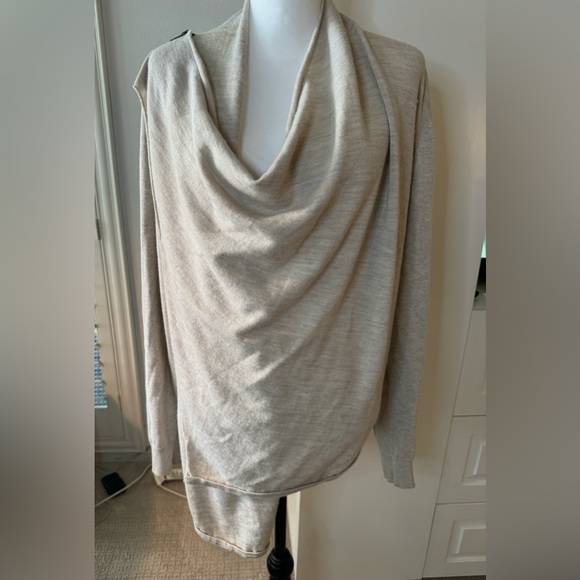 All Saints Sweaters - All Saints Drina Kandi Beige Knit Asymmetrical Cardigan Size 10